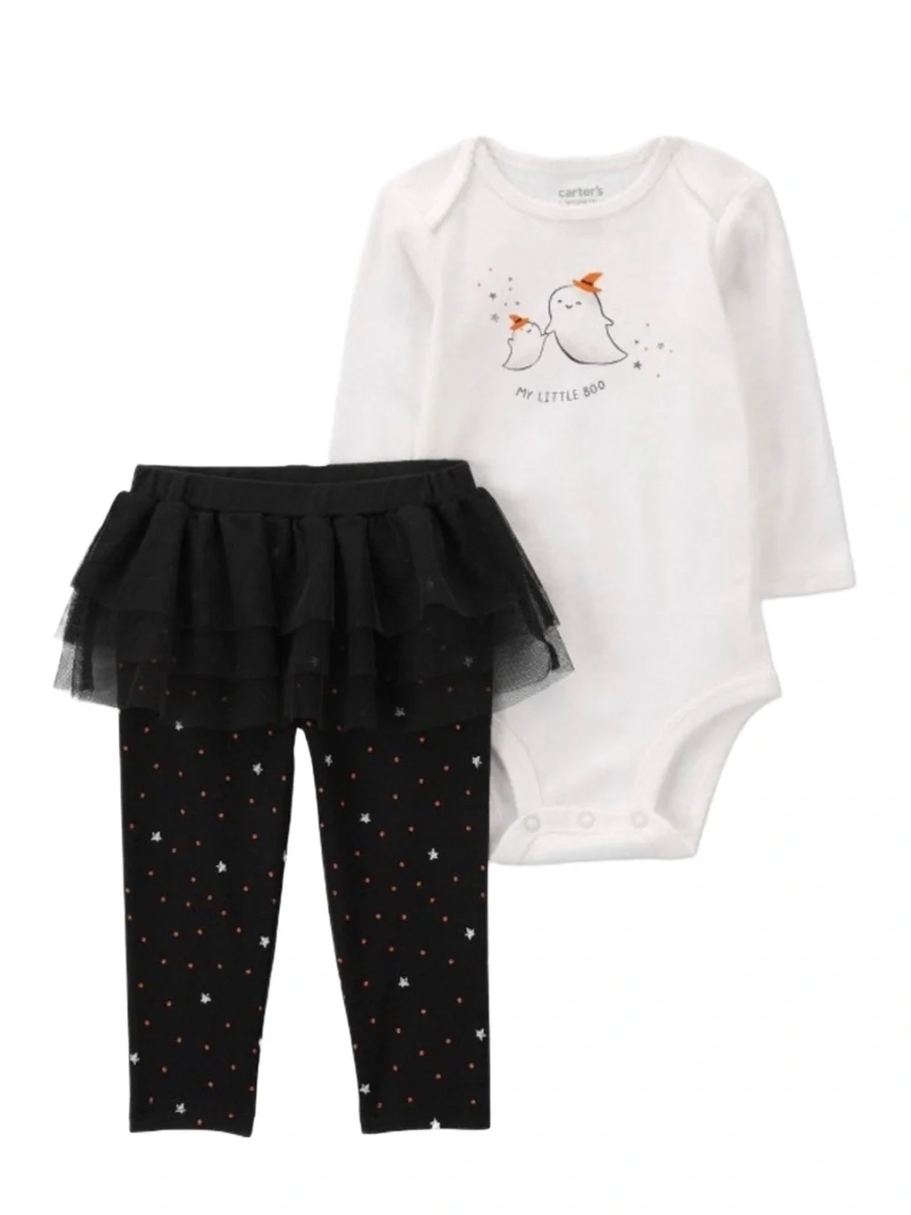 CARTER’S GIRLS “MY LITTLE BOO” 2 PC SET- BLACK VARIOUS SIZES (NEW WITH TAGS) A6